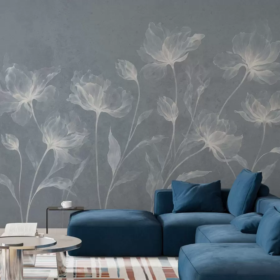 Wall Mural Photo Wallpaper Elegant airy flowers with translucent layered petals on long delicate stems w05579v2