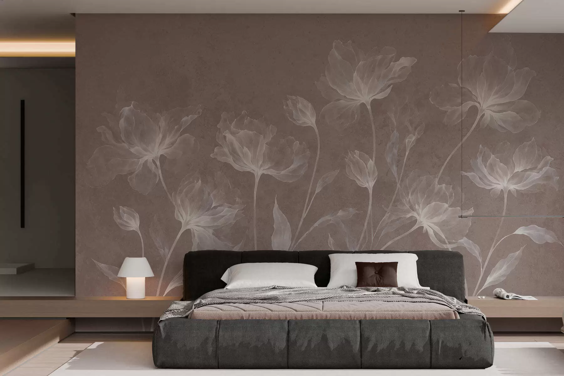 Wall Mural Photo Wallpaper Elegant airy flowers with translucent layered petals on long delicate stems w05579v3