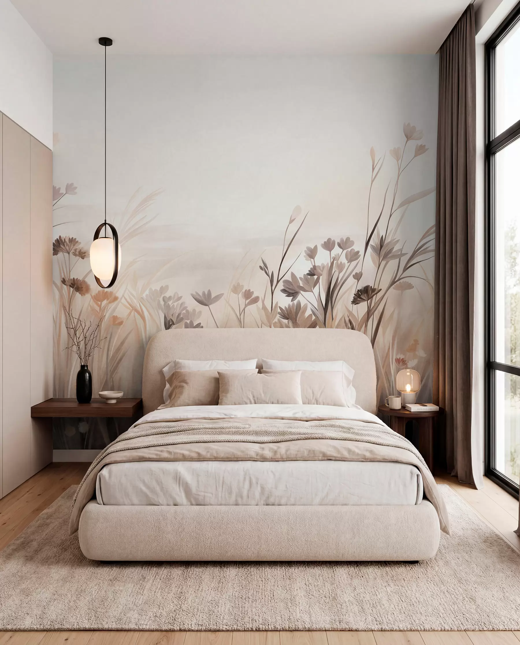 Wall Mural Photo Wallpaper Sepia Meadow w09872