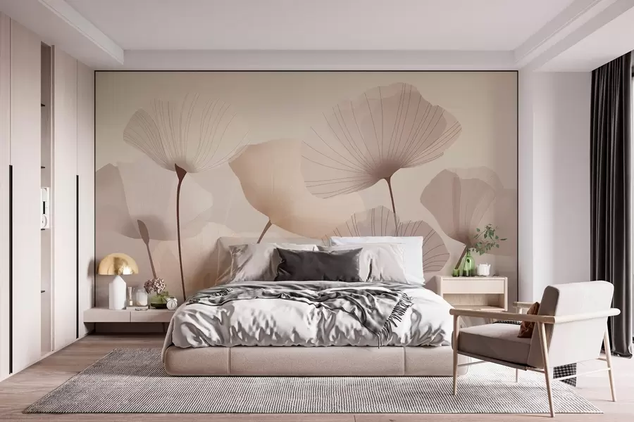 Wall Mural Photo Wallpaper Elegant petals on tall stems in pastel shades w05212