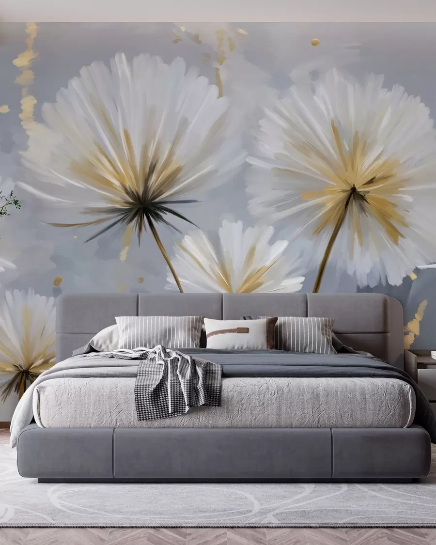 wall murals lush dandelions in a picturesque style w05570