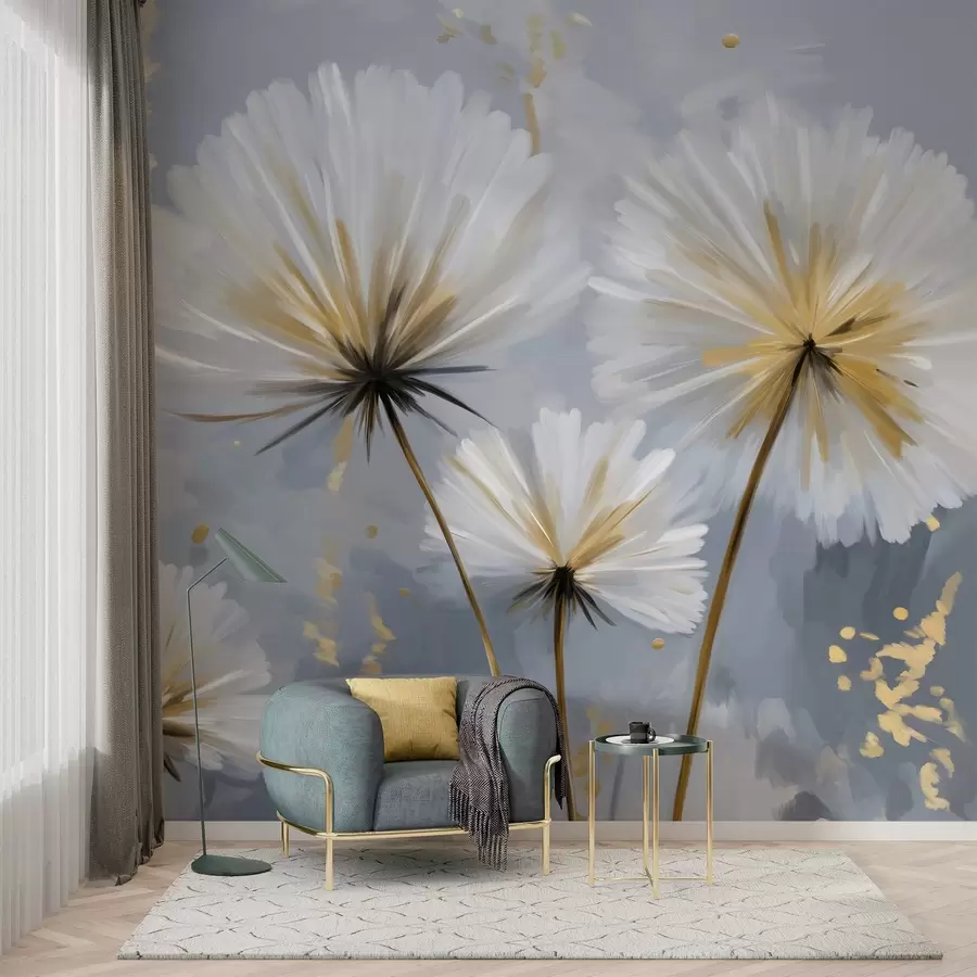 Wall Mural Photo Wallpaper lush dandelions in a picturesque style w05570