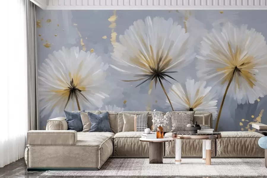 Wall Mural Photo Wallpaper lush dandelions in a picturesque style w05570