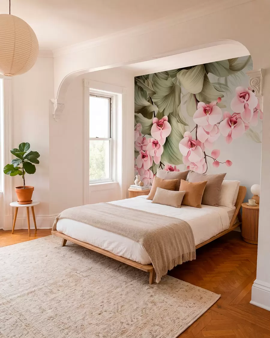 wall murals Orchids, hanging flowers w05619
