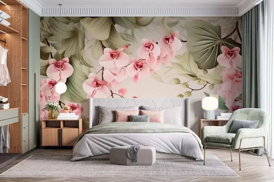 murales Orquídeas, plantas colgantes w05619