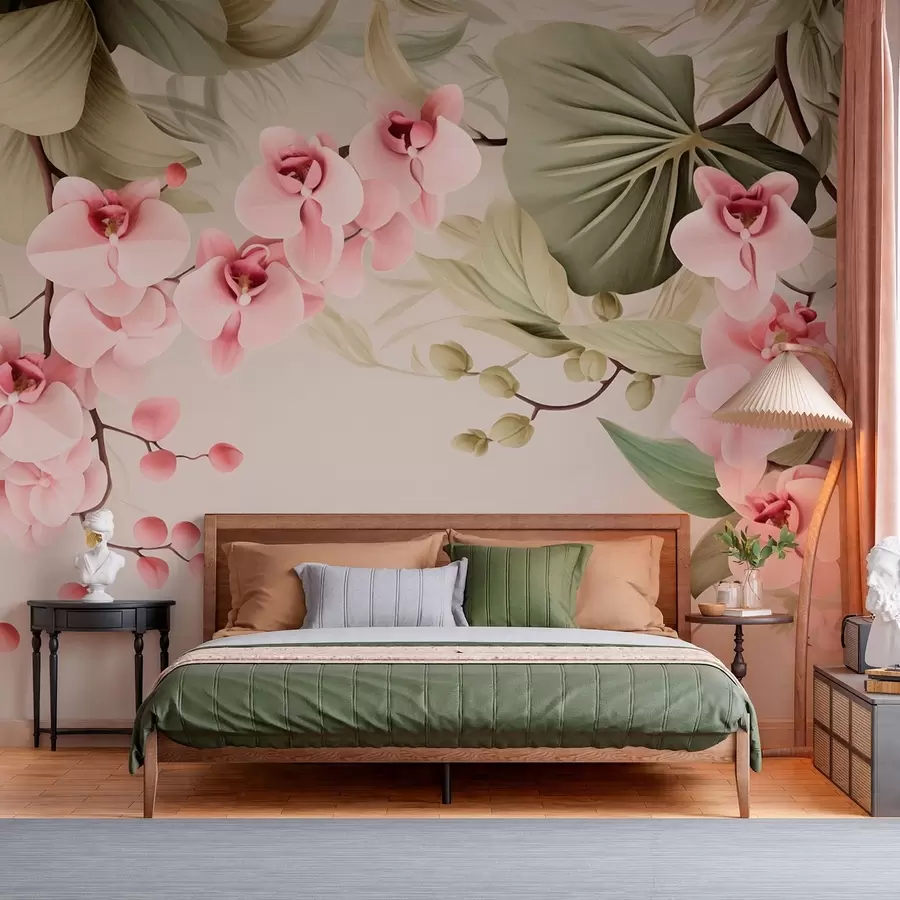 Wall Mural Photo Wallpaper Orchids, hanging flowers w05619