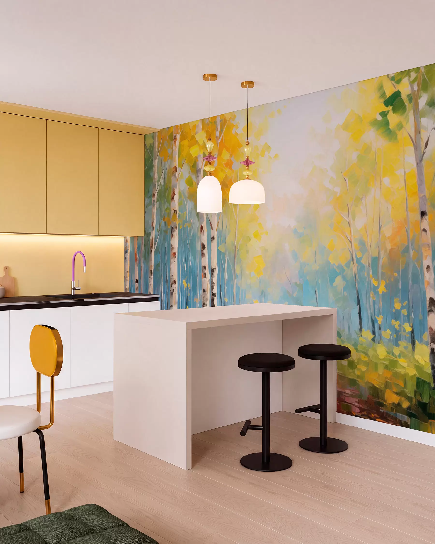Wall Mural Photo Wallpaper Trees, birches w05620