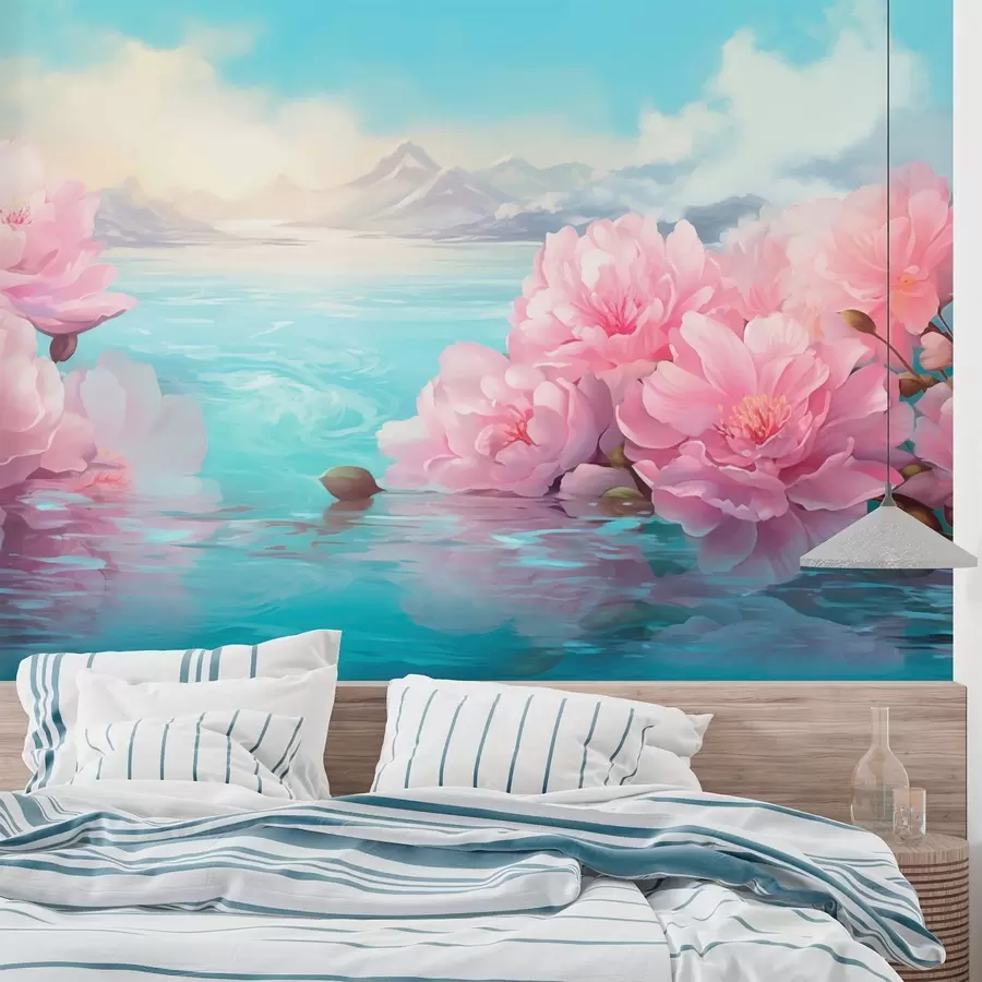 Wall Mural Photo Wallpaper A lake with flowers w05621