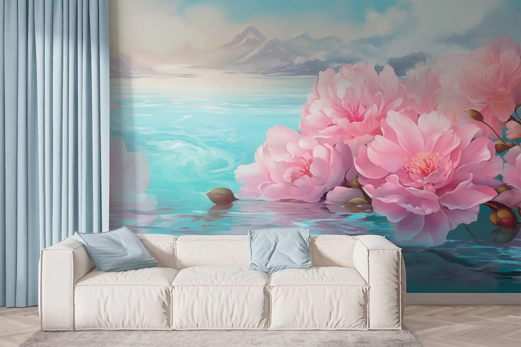 Wall Mural Photo Wallpaper A lake with flowers w05621