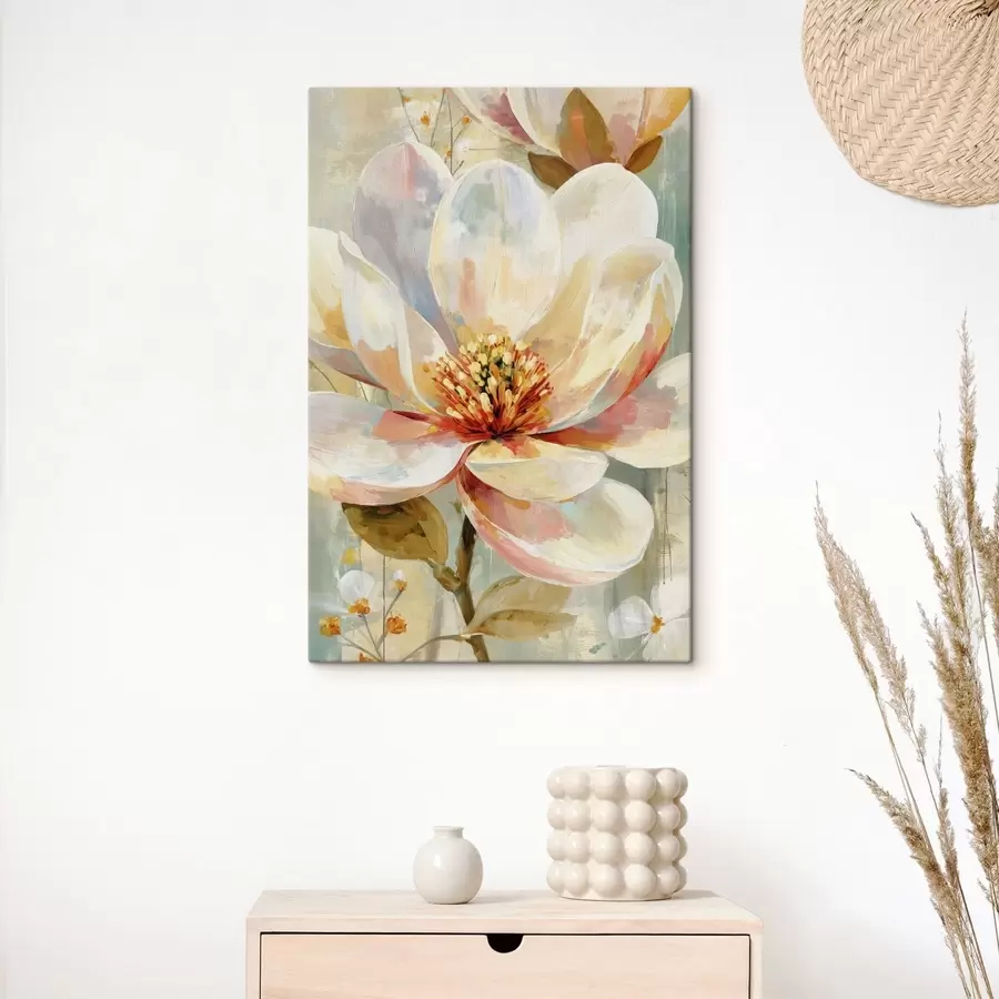 wall murals Delicate flower with pastel brushstrokes s49182
