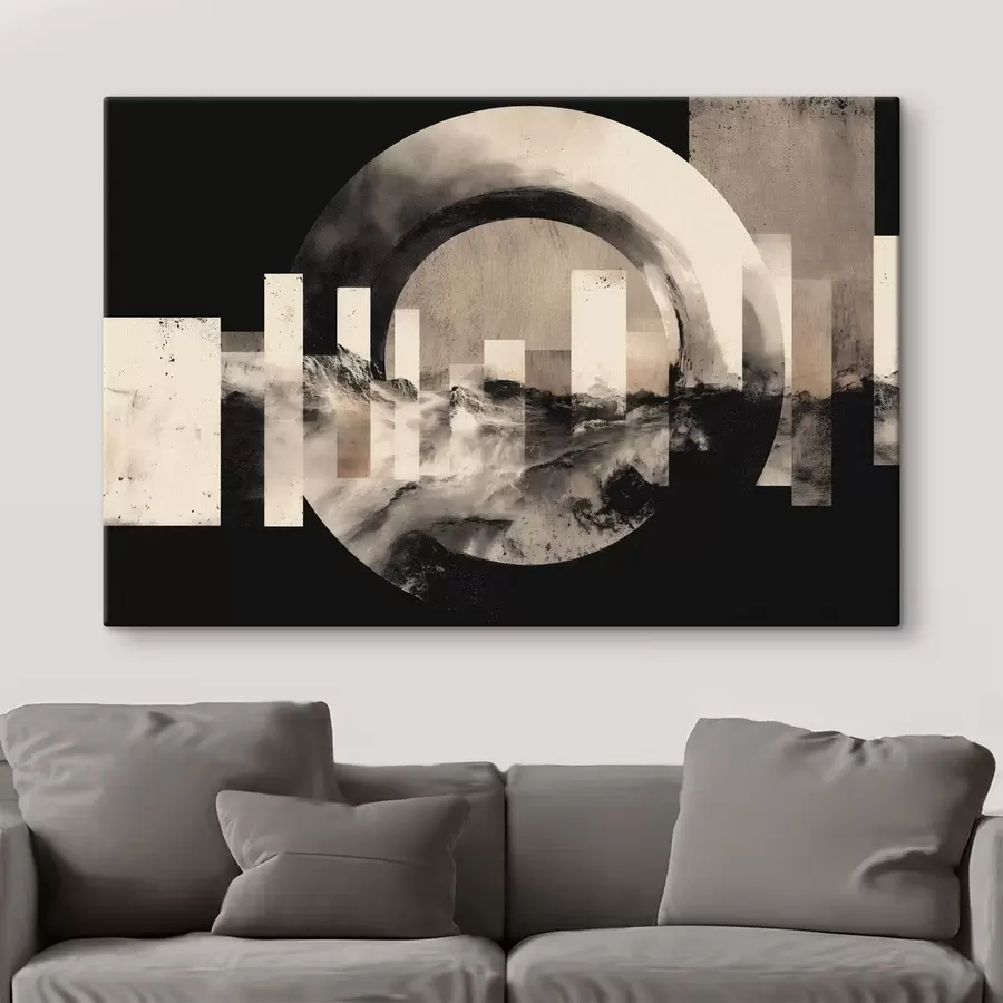 wall murals Geometric abstraction with circle and rectangles s49183