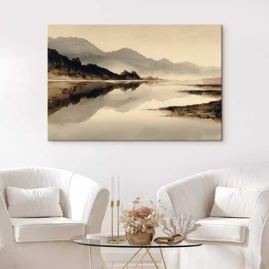 wall murals Calm mountain landscape with water reflection s49185