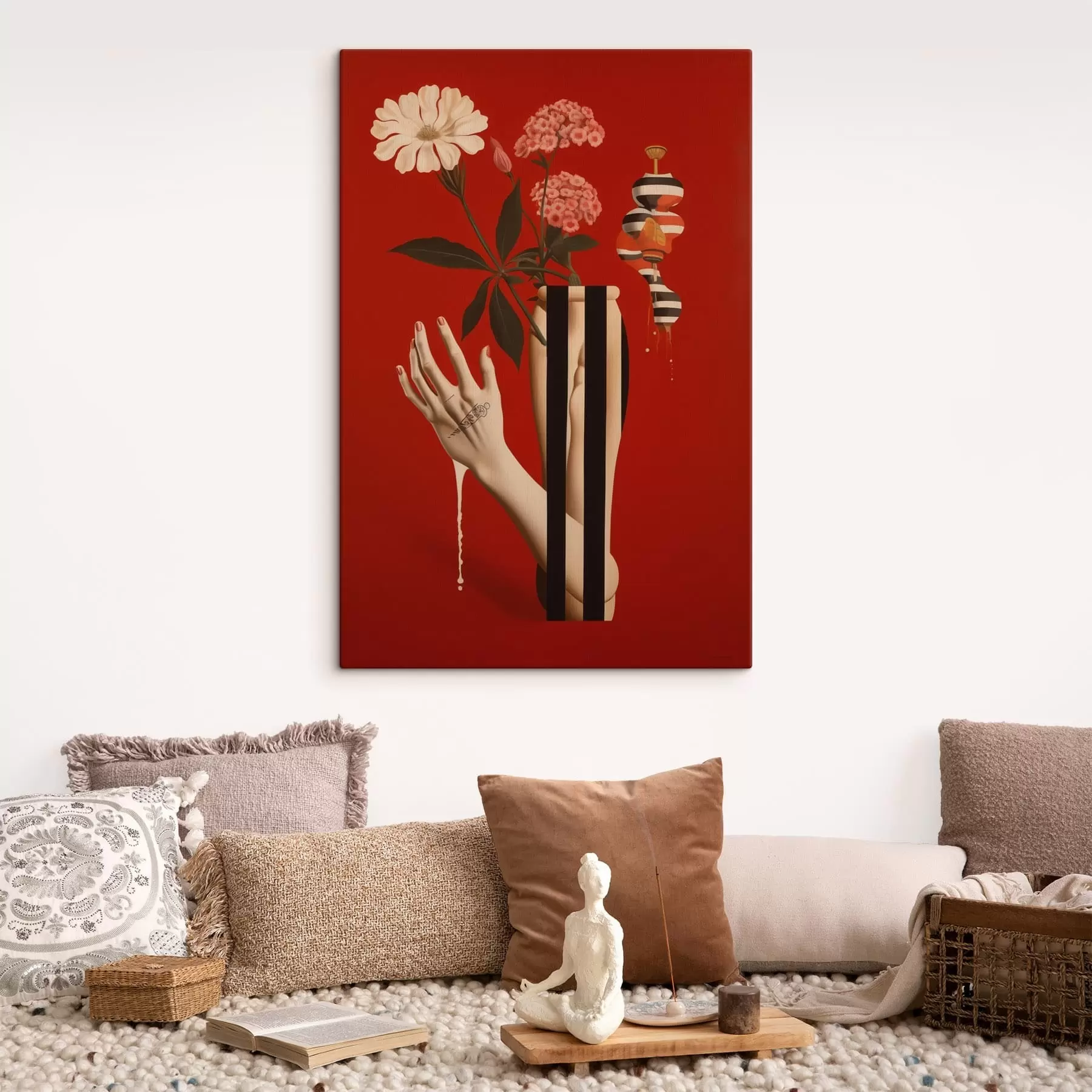 wall murals Abstract composition with vase and flowers s49192