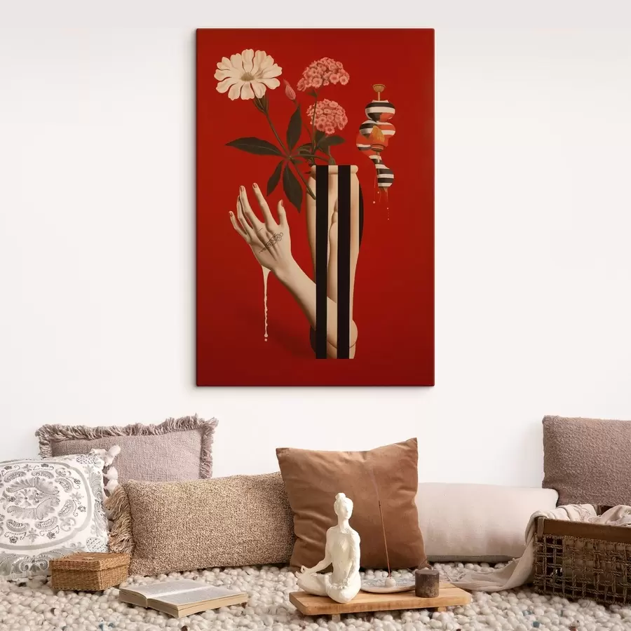 wall murals Abstract composition with vase and flowers s49192