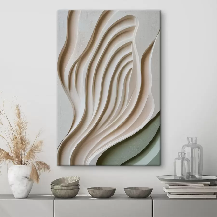 wall murals Flowing embossed lines in light tones s49194