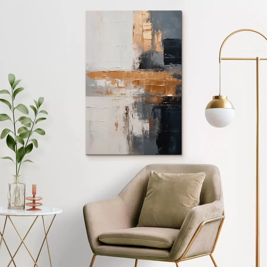 wall murals Textured abstraction with dark blocks s49195