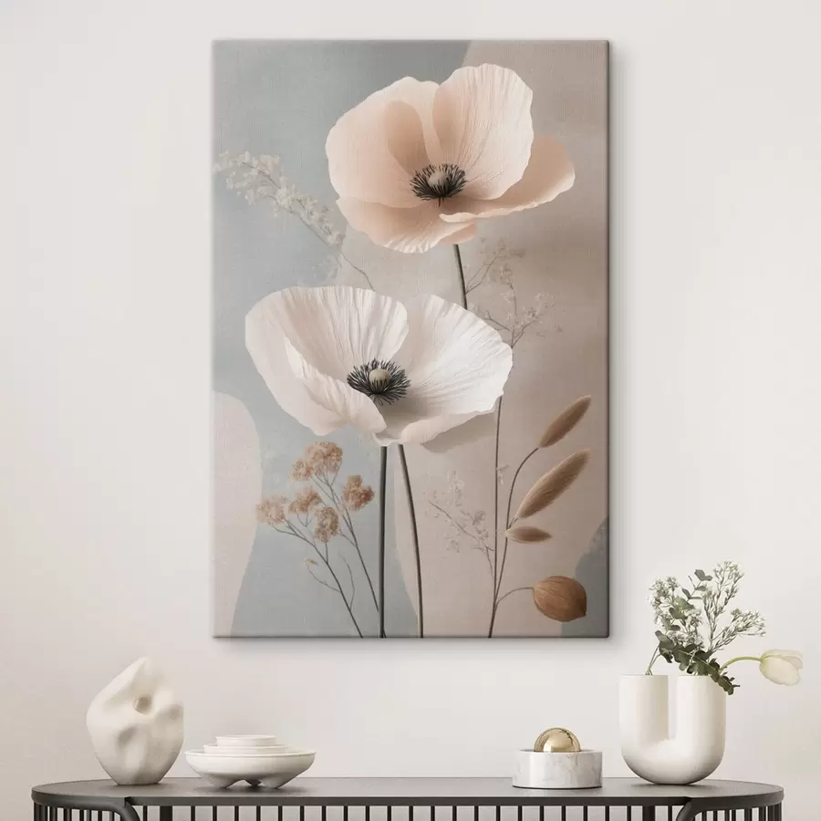wall murals Pale poppies on a soft pastel background s49200