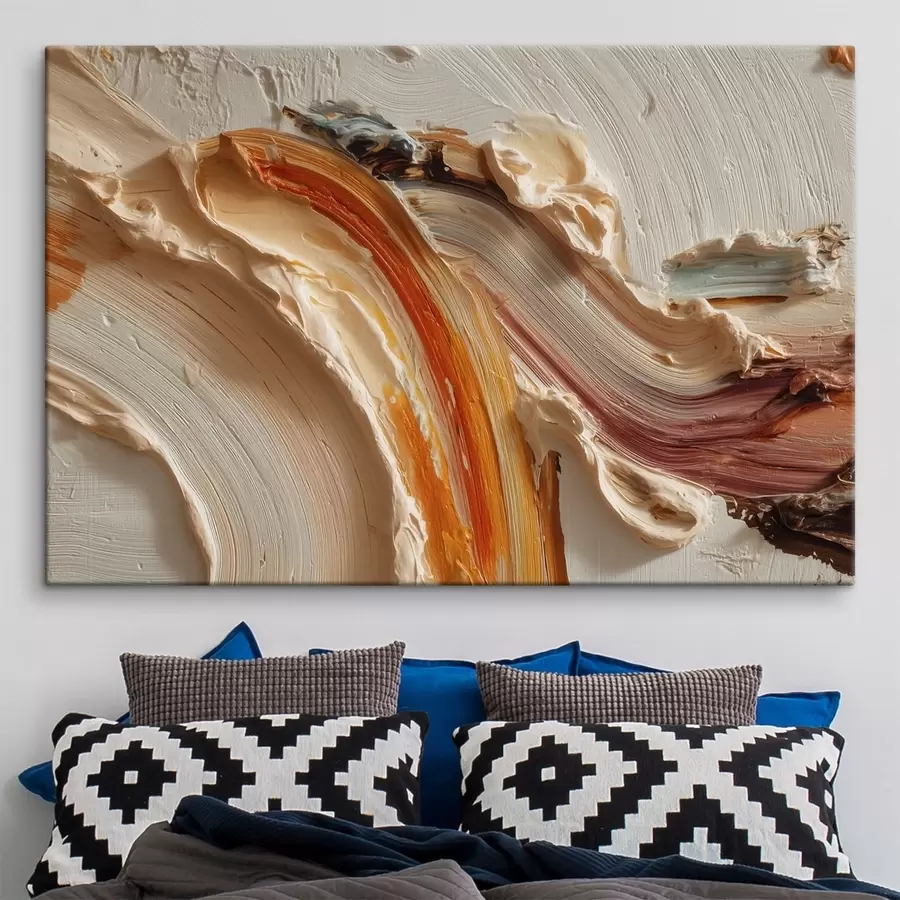 wall murals Abstract strokes of thick textured paint s49203