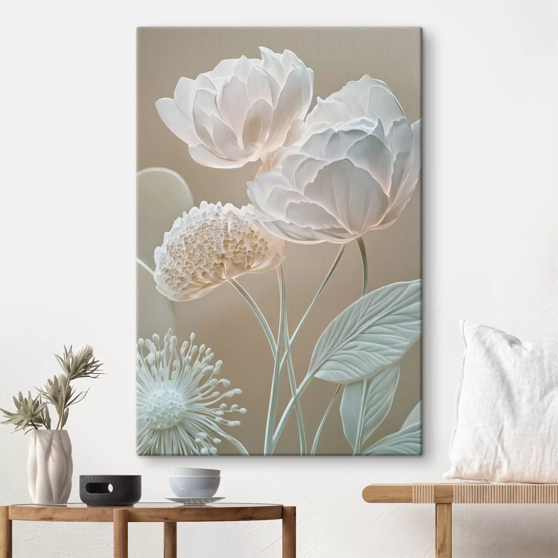 murales Flores de color pálido con pétalos de textura delicada s49209