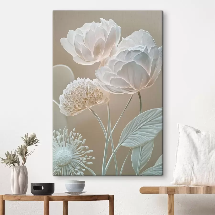 wall murals Pale flowers with delicate petal texture s49209