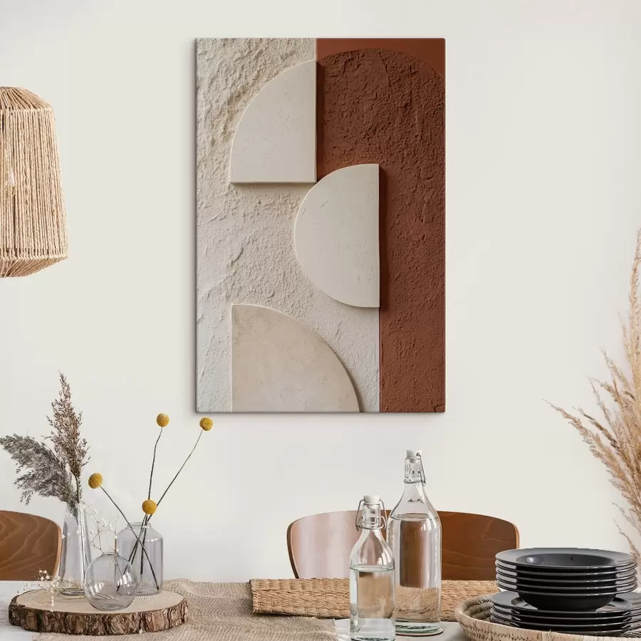 wall murals Geometric elements in warm natural tones s49213