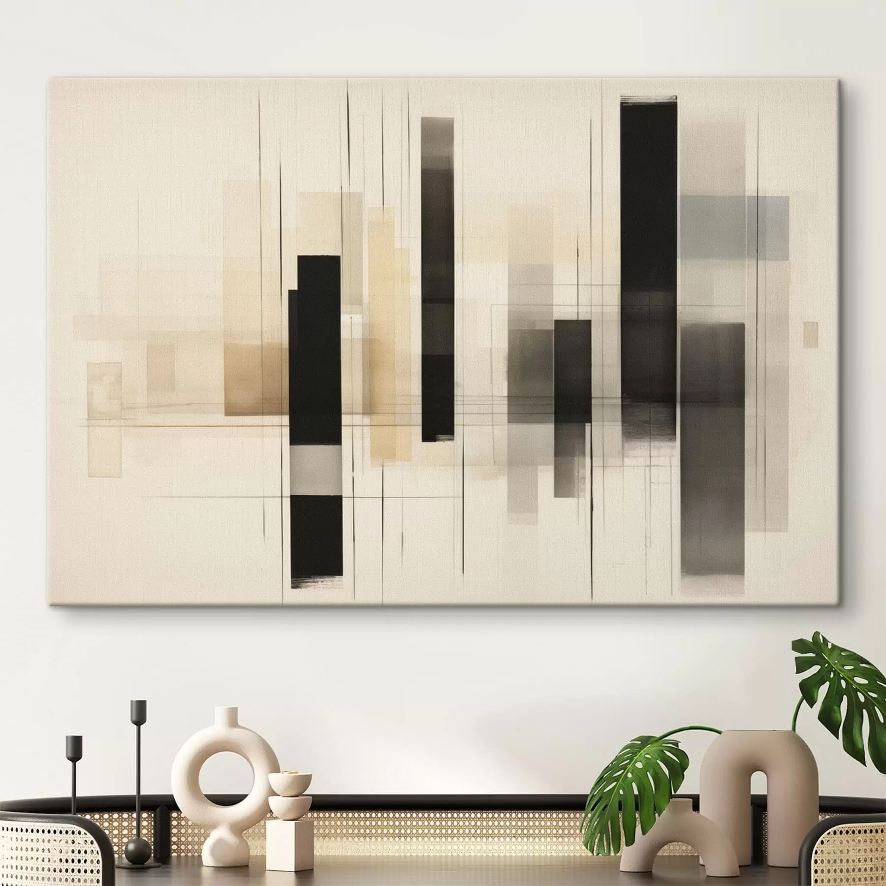 wall murals Abstract verticals in light neutral tones s49224