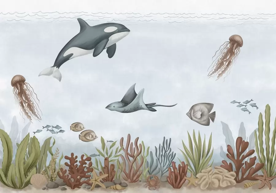 Wall Mural Photo Wallpaper Sea creatures among corals and seaweed w05545