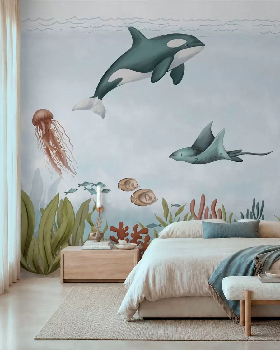 Wall Mural Photo Wallpaper Sea creatures among corals and seaweed w05545