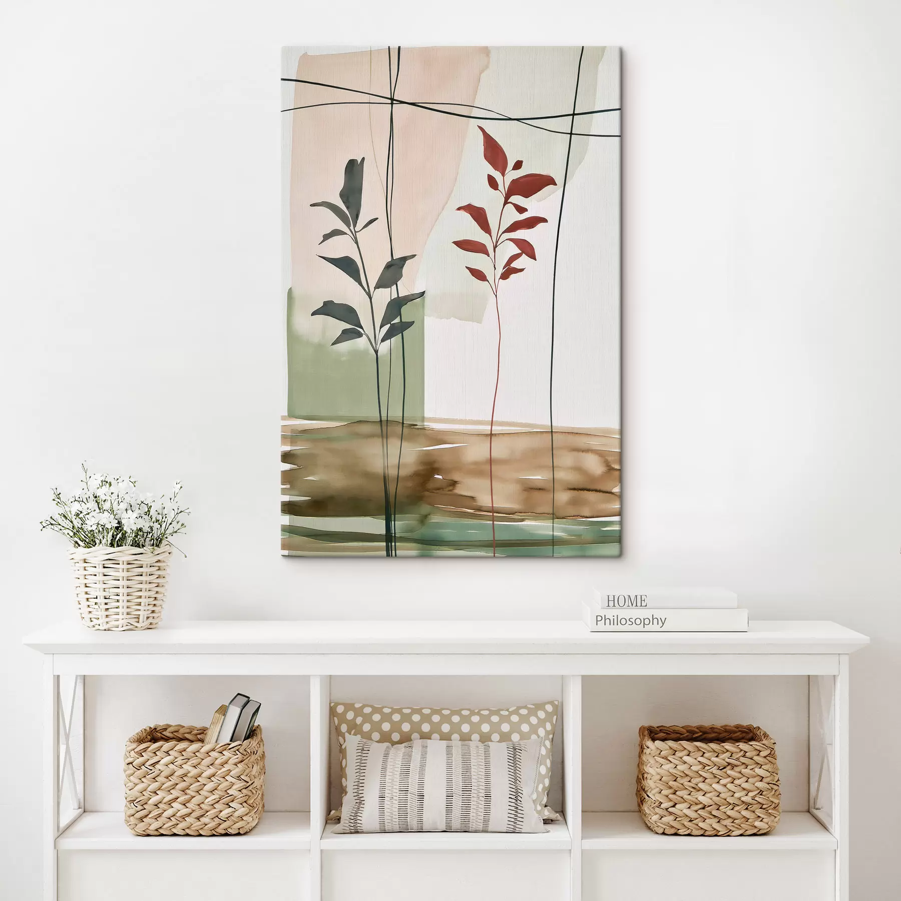 wall murals Abstraction with leaves s49128