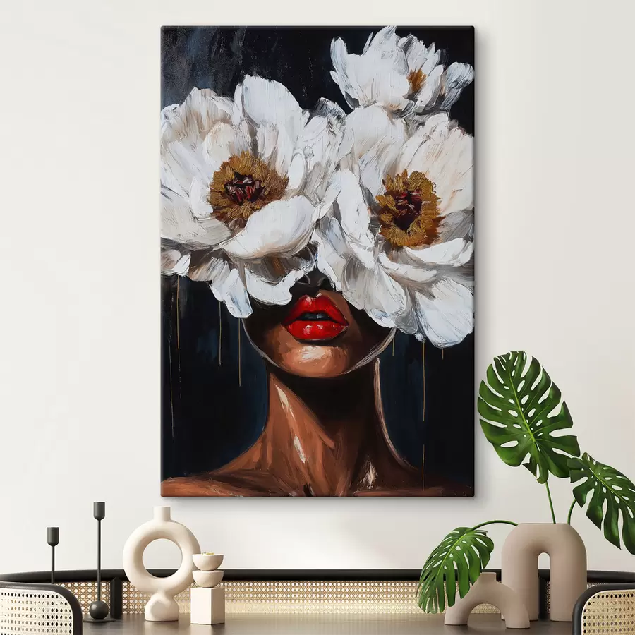 murales chica con flores s49269