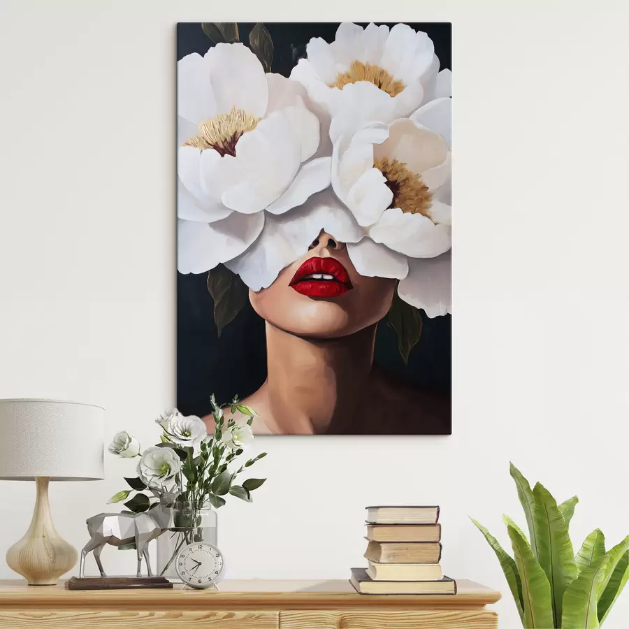 murales chica con flores s49270