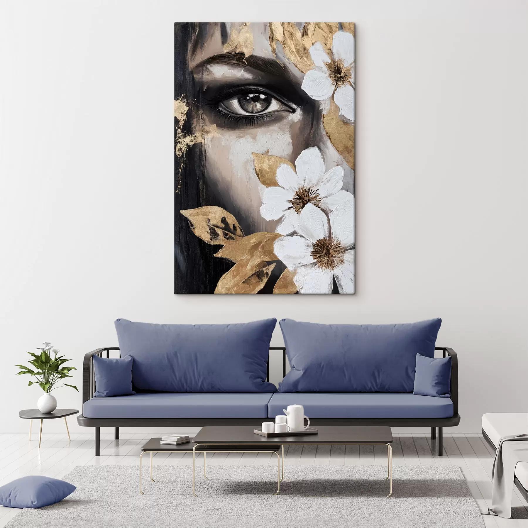 murales chica con flores s49272