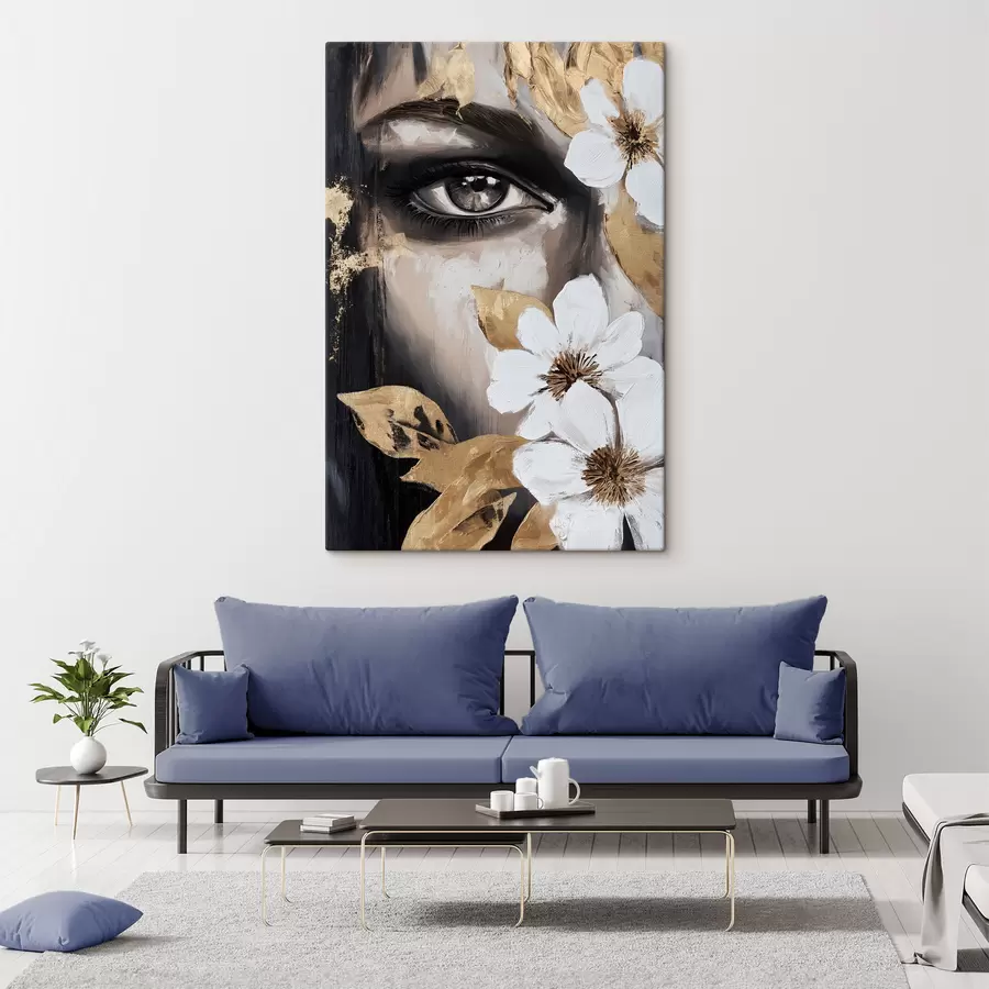 murales chica con flores s49272
