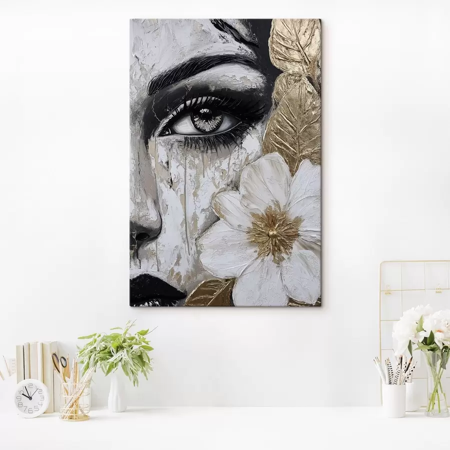 murales chica con flores s49273