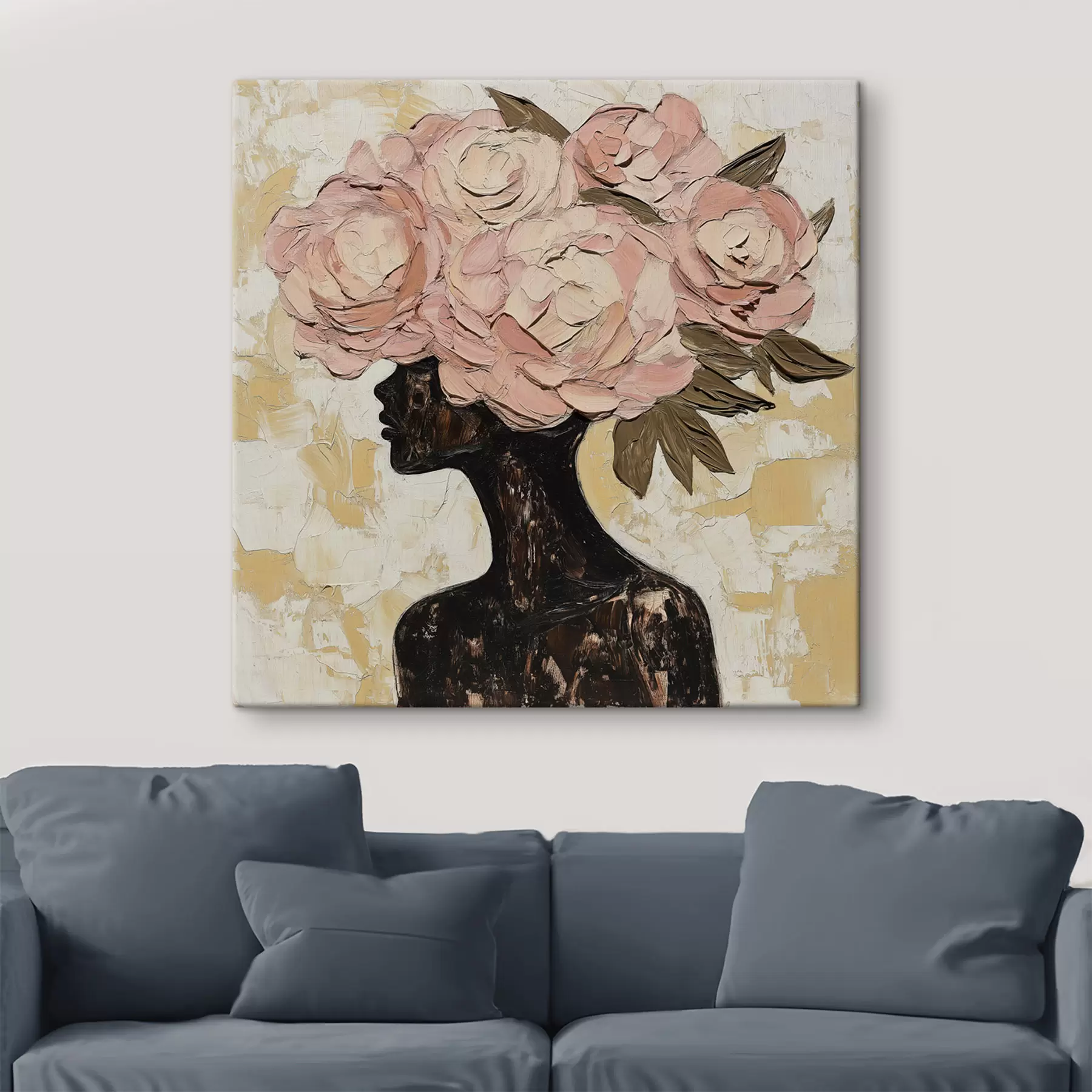 wall murals Girl with Flowers s49286