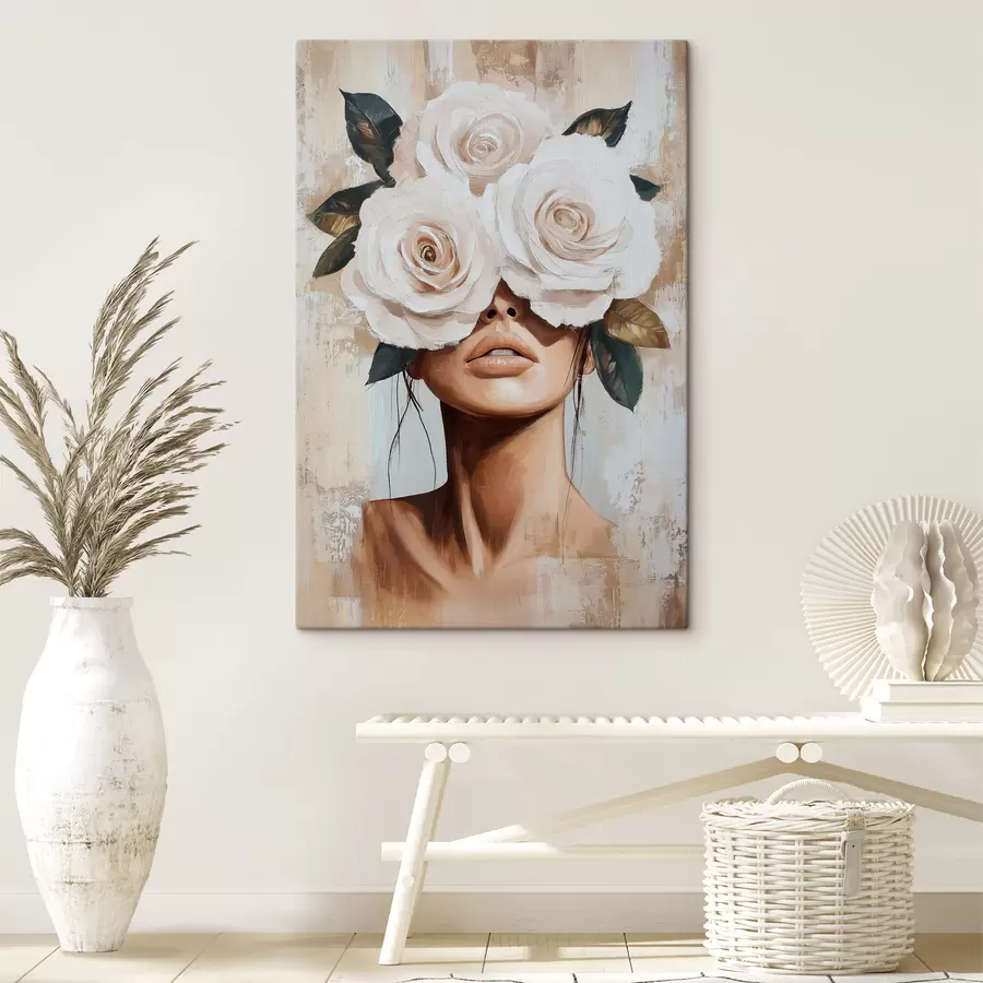 wall murals Girl with Flowers s49288