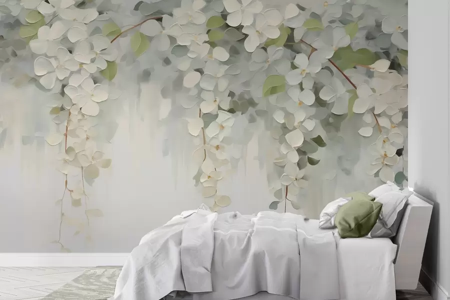murales Cuadro abstracto con flores colgantes w05641