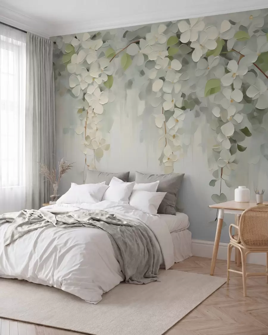 Wall Mural Photo Wallpaper Abstract hanging flowers imitation painting w05641