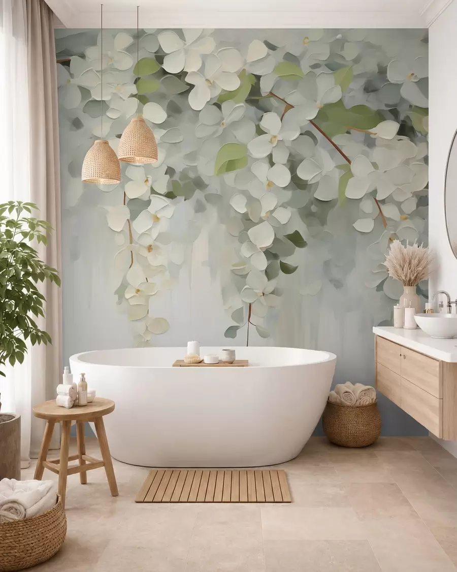 peintures murales Peinture abstraite représentant des fleurs suspendues w05641