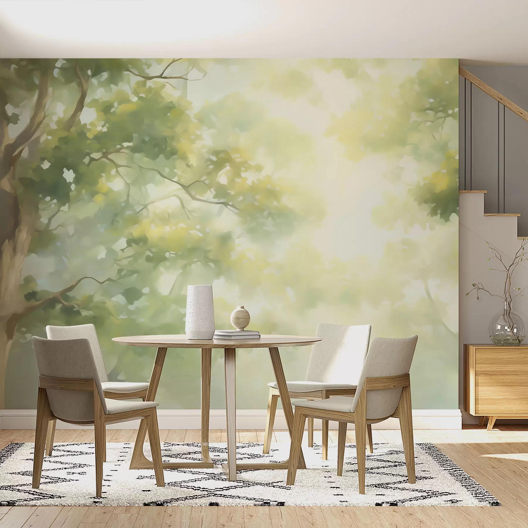 Wall Mural Photo Wallpaper Abstract tree branches imitation painting w05588