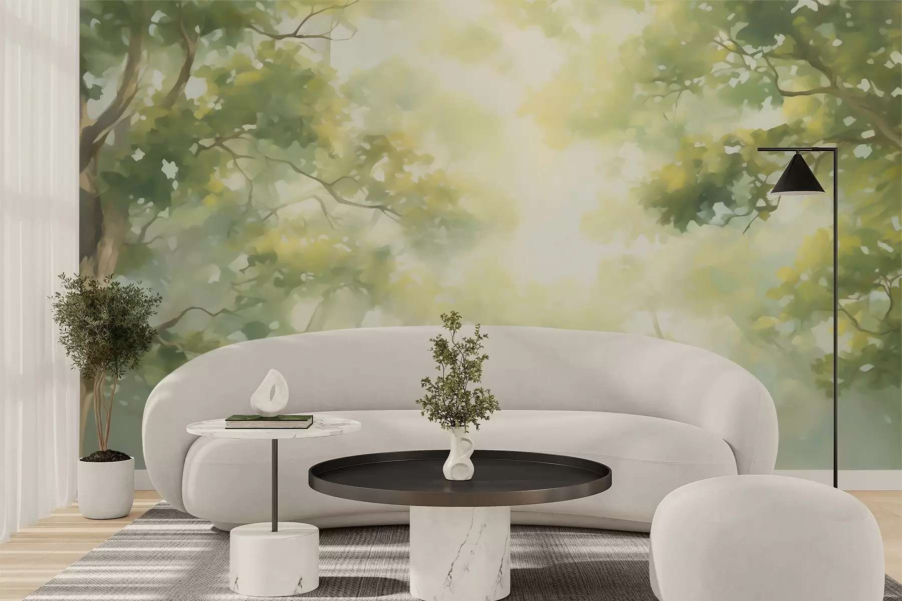 Wall Mural Photo Wallpaper Abstract tree branches imitation painting w05588