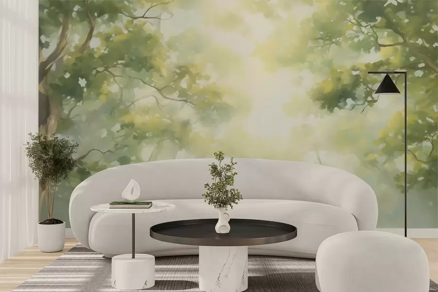 Wall Mural Photo Wallpaper Abstract tree branches imitation painting w05588