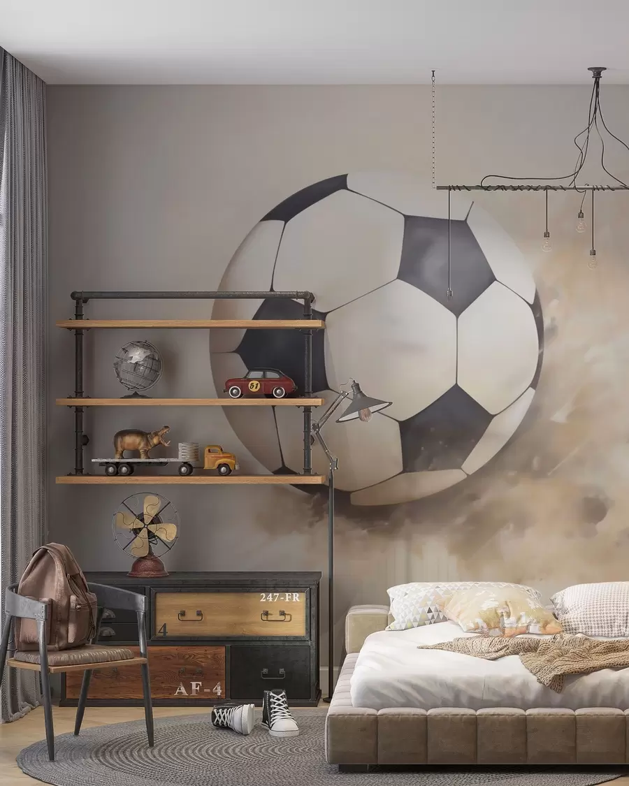wall murals Soccer ball imitation painting w05640