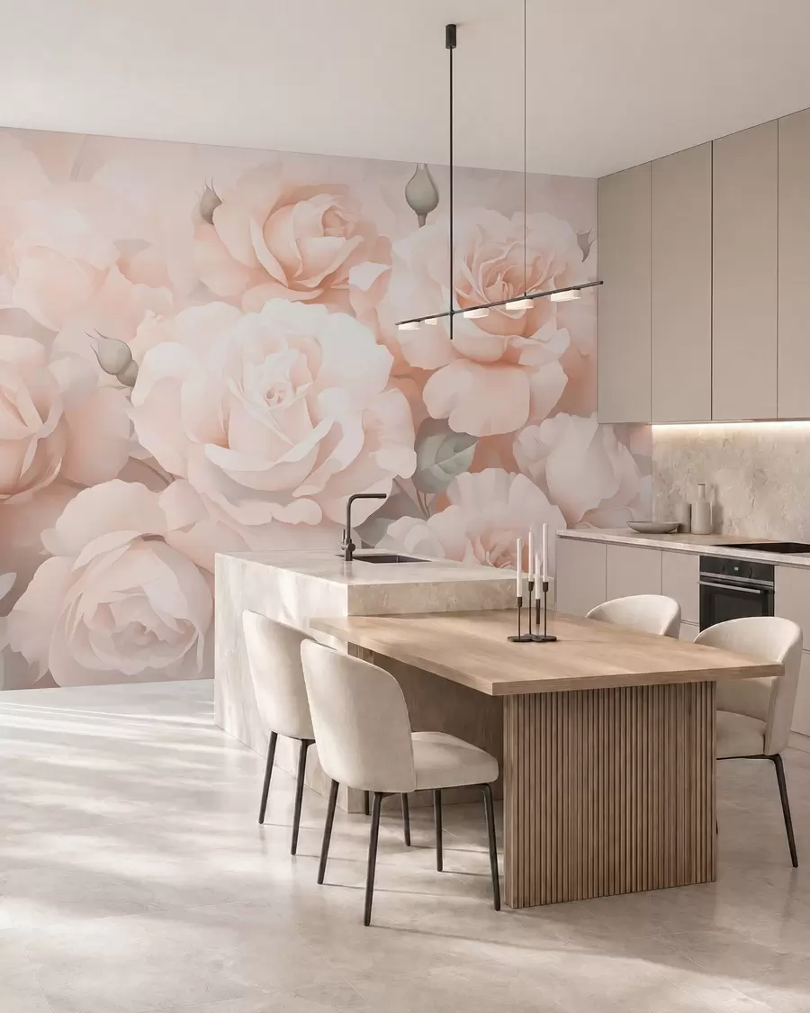 peintures murales Roses abstraites w05553