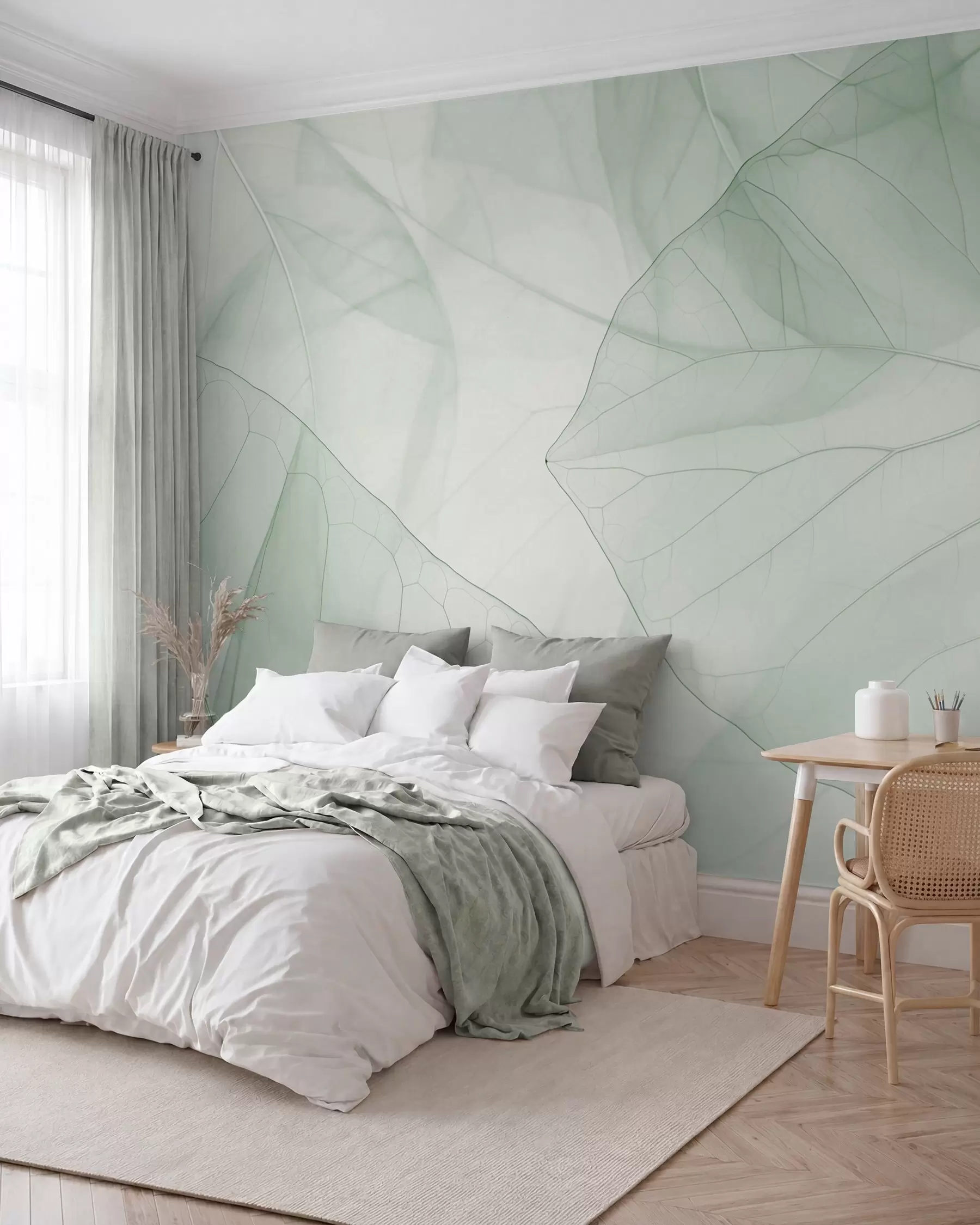 peintures murales Voile de feuilles w05474