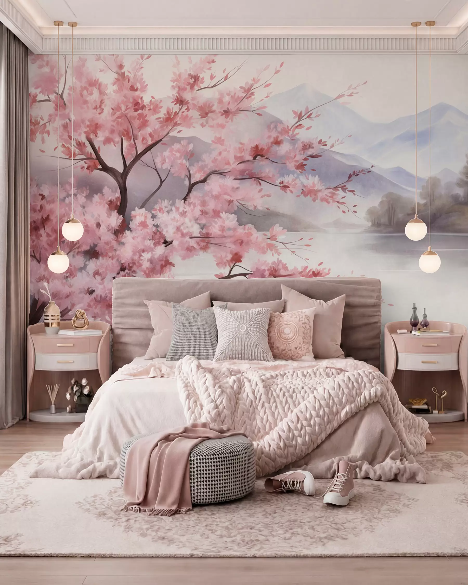 Wall Mural Photo Wallpaper Blossom beside the Lake w09870