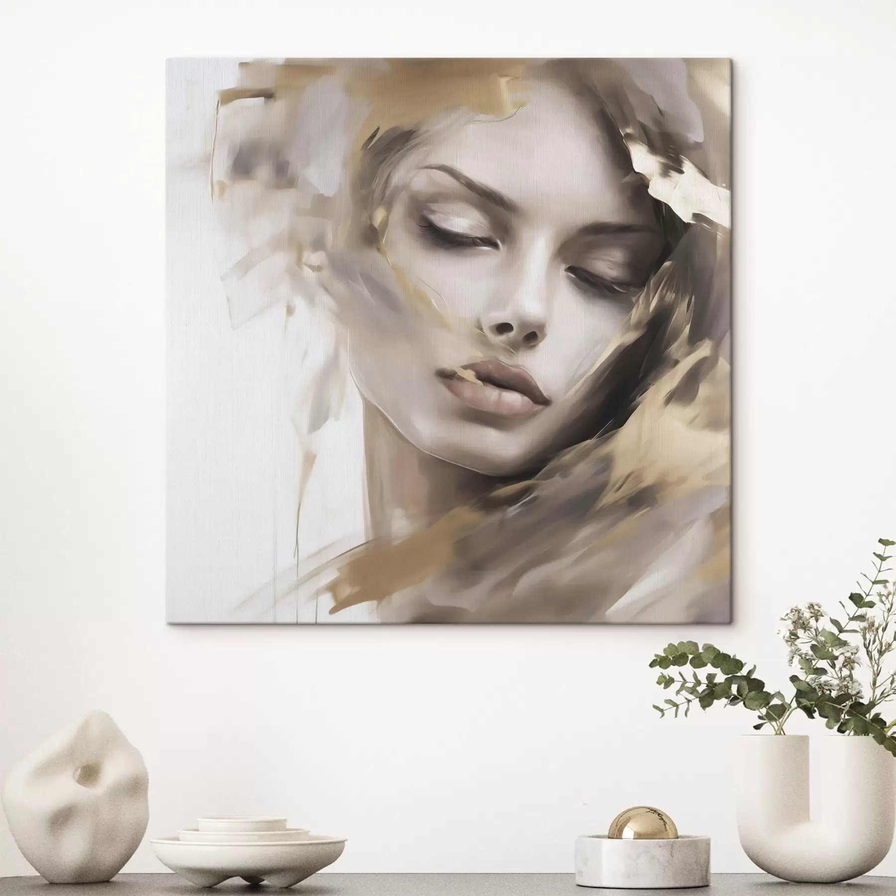 wall murals Abstract portrait of a girl, imitation of painting s49131
