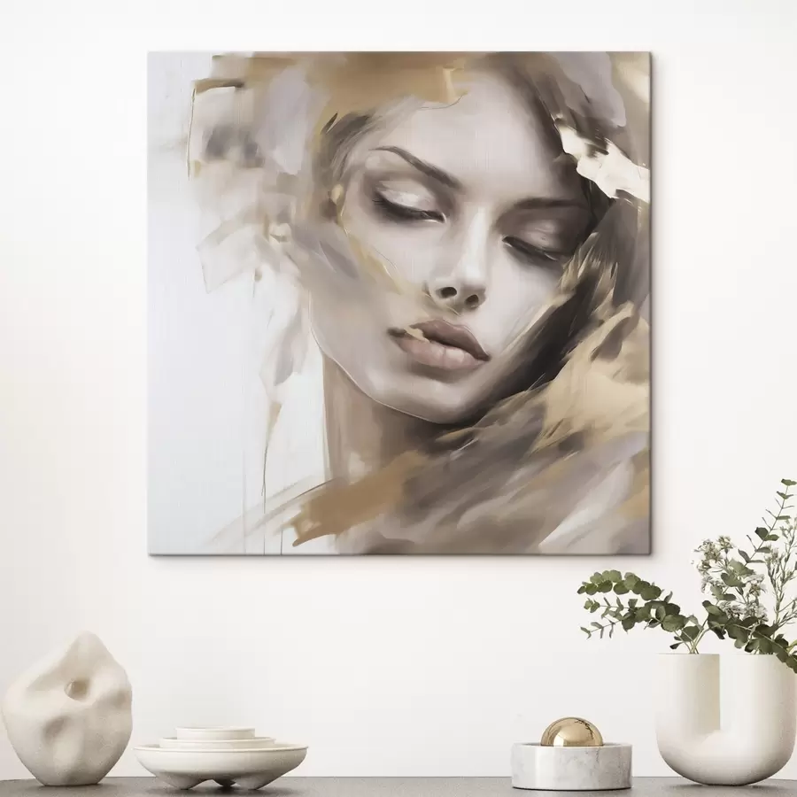 wall murals Abstract portrait of a girl, imitation of painting s49131