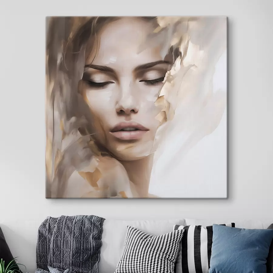 wall murals Abstract portrait of a woman, imitation of painting s49132