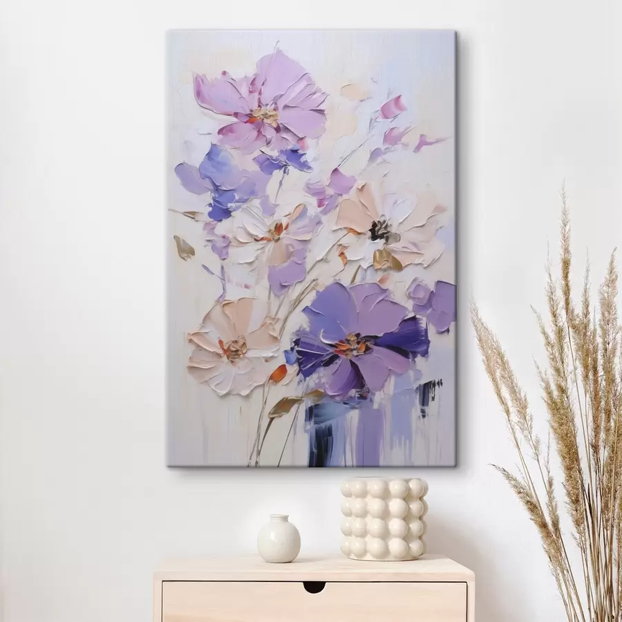 wall murals Bright flowers, imitation of painting s49135
